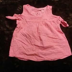 Pink cold shoulder top